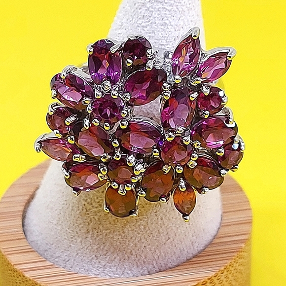 Natural‎ Oval Pink Rhodolite Garnet 6x4mm 925 Sterling Silver Ring Size 7.25 - Picture 14 of 16